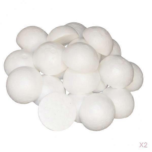 100 Pieces Half Round Solid Polystyrene Foam Balls for Christmas Craft 60mm