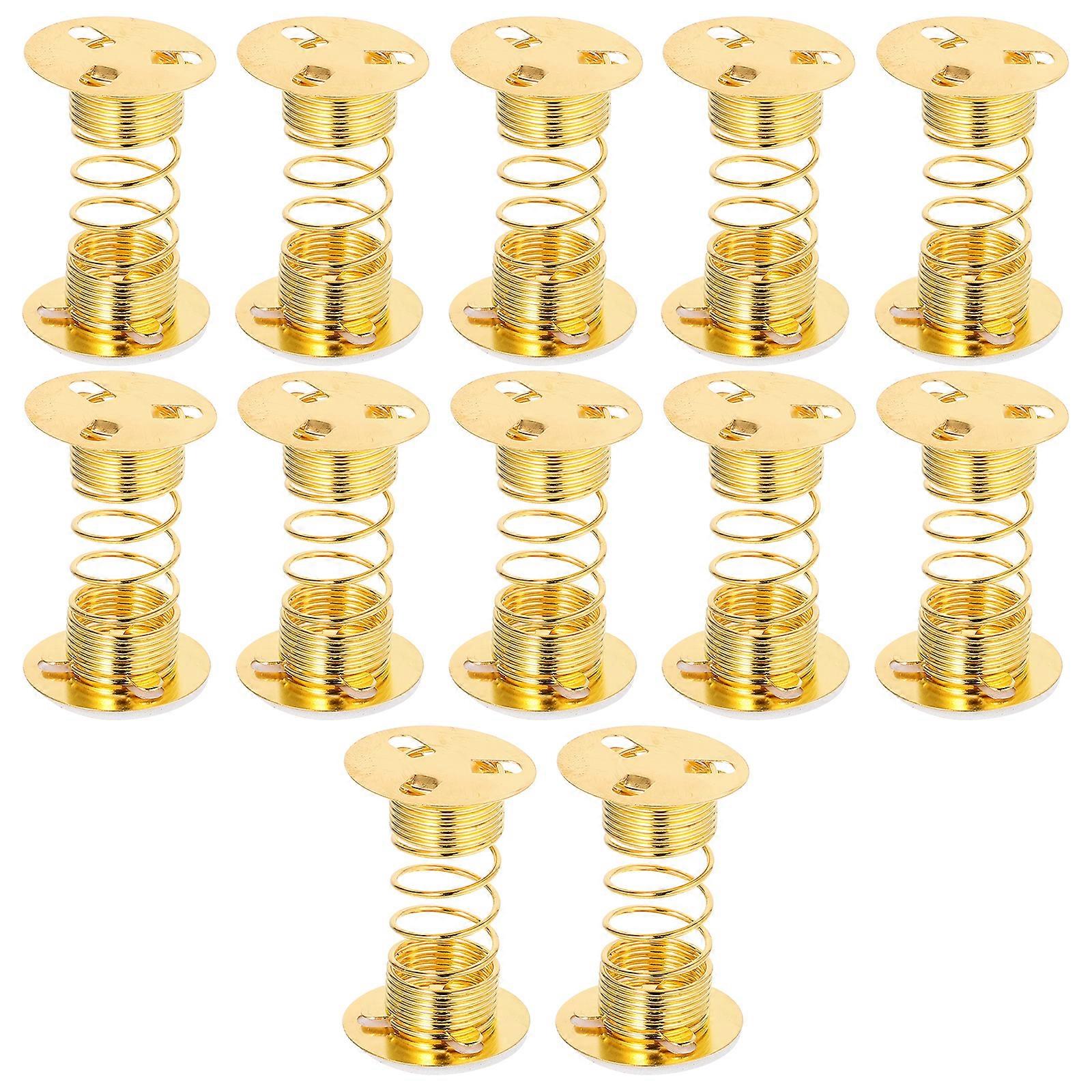 12pcs Clay Ornament Spring Base Adhesive Spring Base Fortune Cat Spring Base Doll Swing Spring
