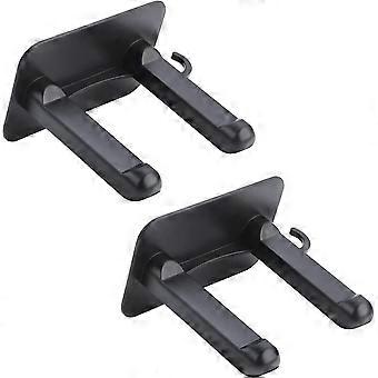 2pcs Hairdryer Holder Station Wall Mounted Black Hair Dryer Holder Self Adhensive Hairdryer Hook
