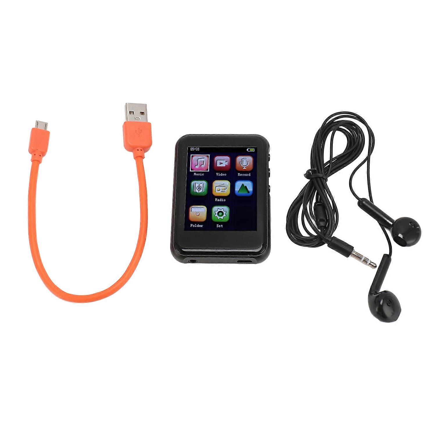 1.5 Inch Portable MP3 Player Capacitive Touch Control AI Noise Reduction Lossless HiFi Sound Multifu