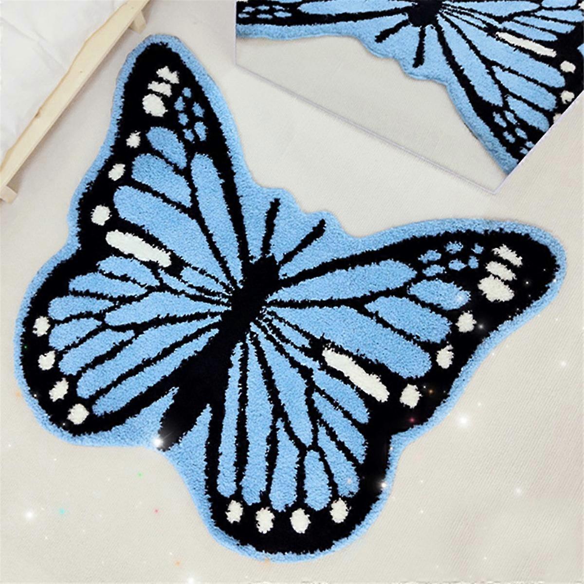 Butterfly Animal Carpet Bedroom Living Room High-End Thickened Special-Shaped Floor Mat Absorbent Floor Mat B