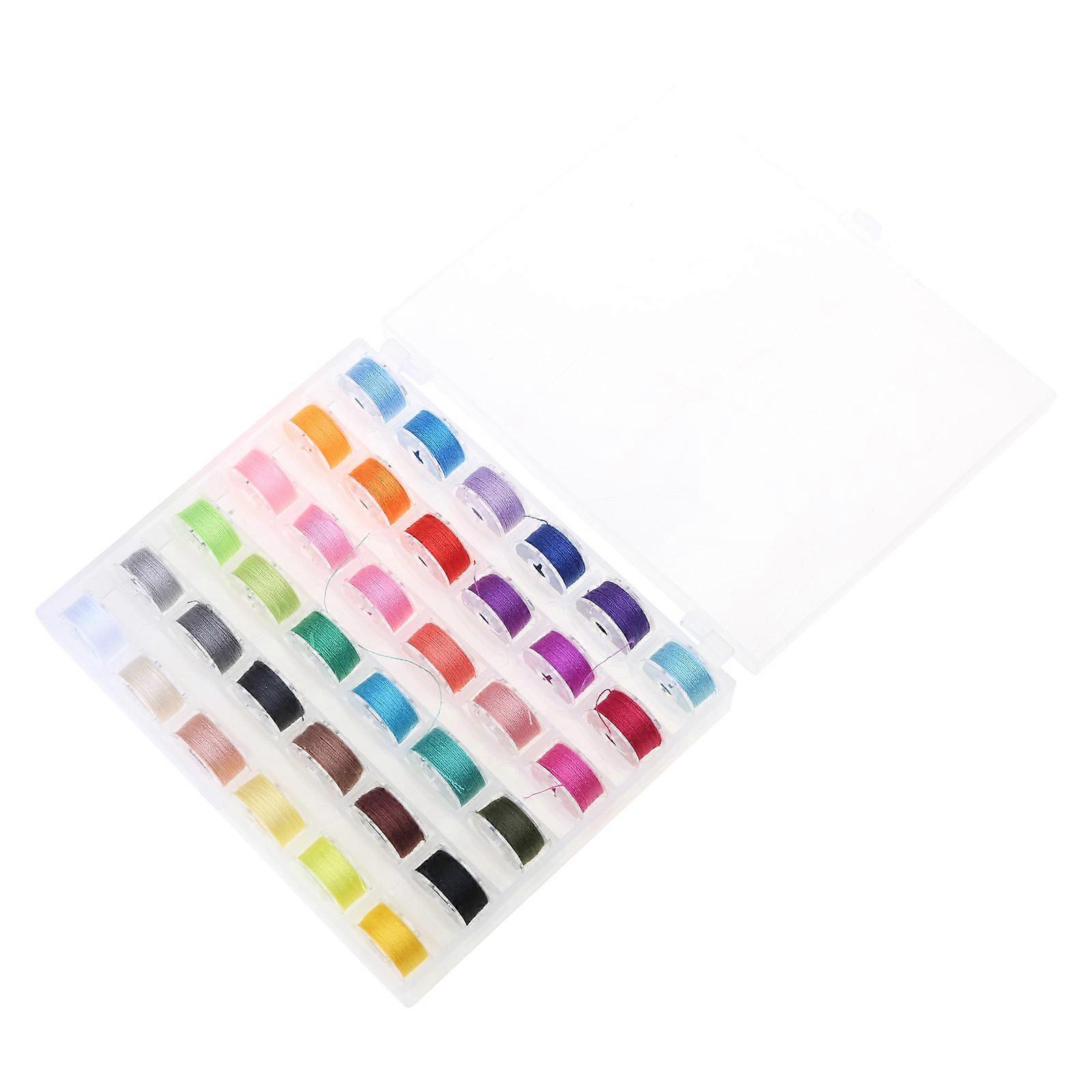 Sewing Machine Bobbin with Thread 36 Colors Reusable Bobbins Spools Tool
