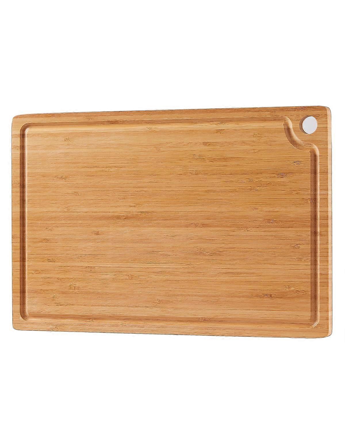 Bamboo reversible cutting board with juice groove & hole pre - oiled 15"x10" for cheese meat fruit & veggies