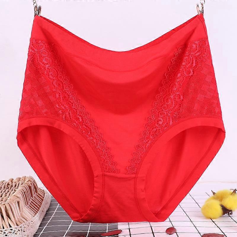 Plus Size Ladies Underwear Panties Solid Color Soft Breathable Underpants Middle Aged Briefs