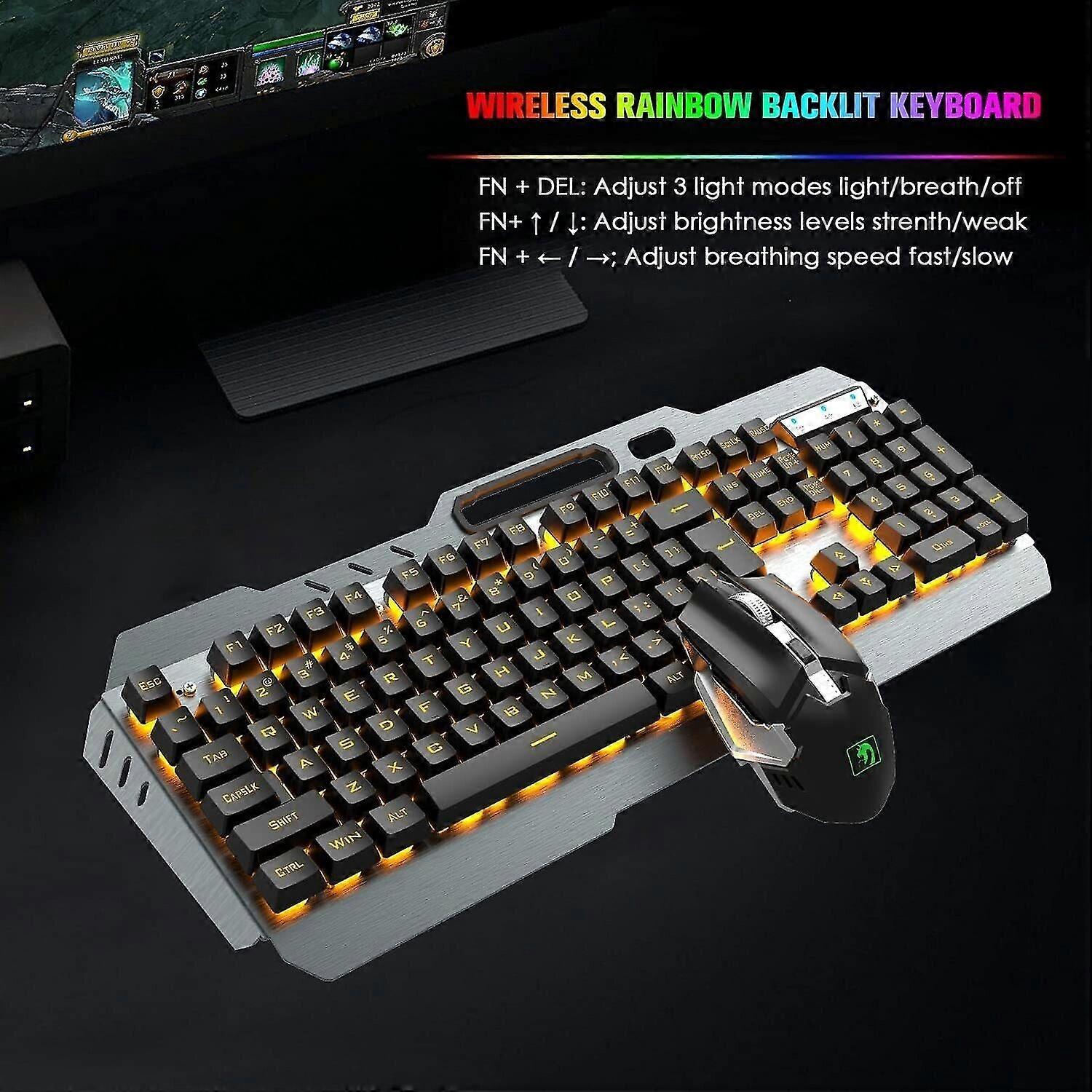 Gaming Keyboard And Mouse Wireless Led Backlit For Laptops Pc