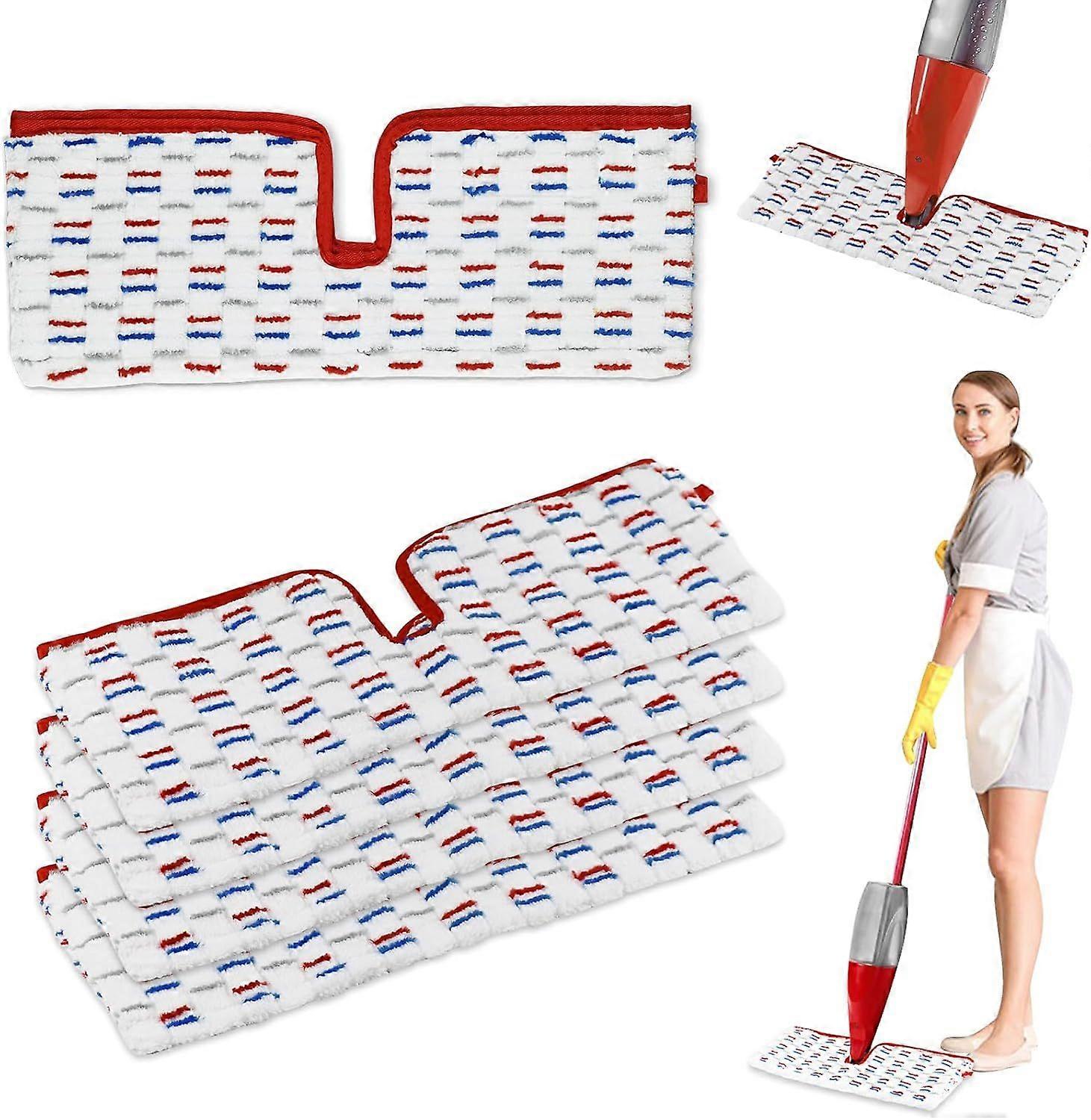Pieces for Vileda Spray Mop Refill Microfibers Kit, 2 in 1 Reusable for Vileda 1-2 Spray Max Mop Red Blue Refill, for Suitable for All Types of Floors