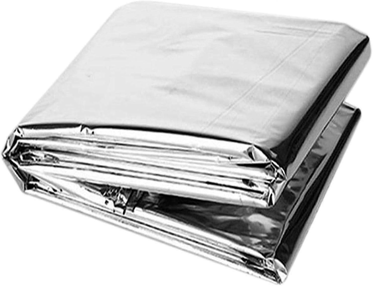 Hopeinen hätähuopa - heijastava lämmin huopa, ulkona selviytymisvarusteet, vedenpitävä hätähuopaponcho vaellukseen ja retkeilyyn, varusteet