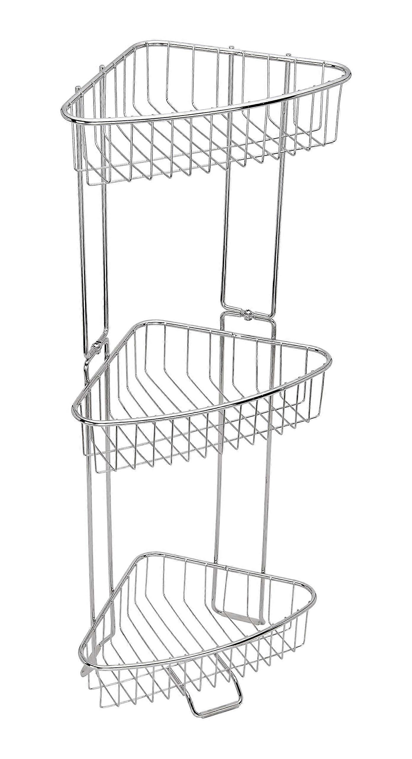 Stainless Steel Bathroom Corner Rack 3-Tier Design for Modern Spaces, Rust-Resistant, Easy to Install, Sleek Finish