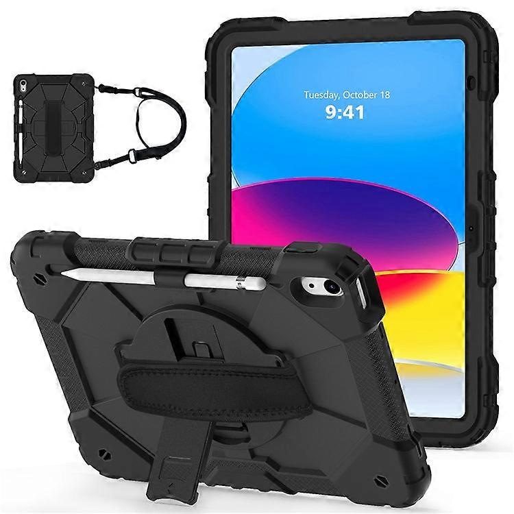 Robot C2 Series Shockproof Tablet Case Compatible For iPad 10.9 (2022) / Air (2020) / Air (2022) Contrast Color PC + Silicone Kick