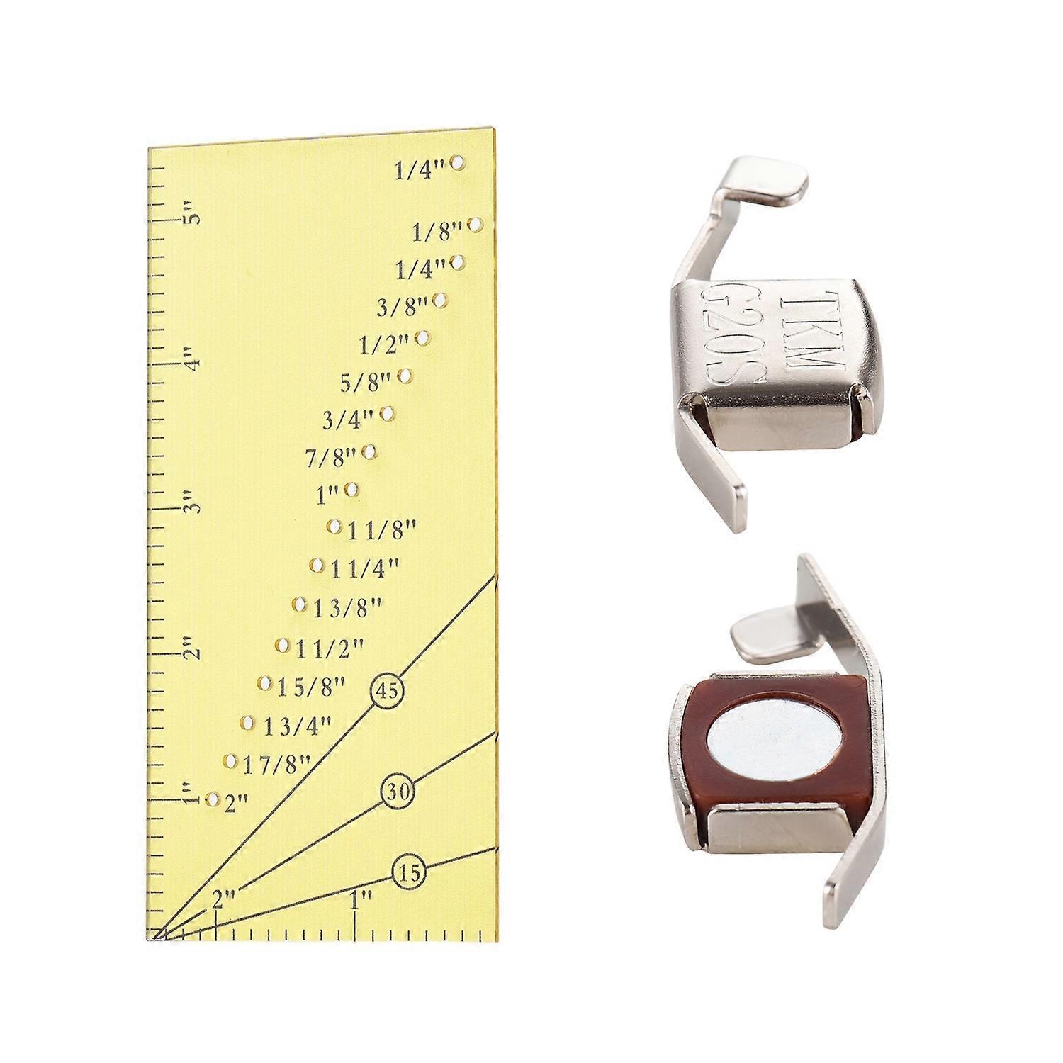 Seam Allowance Ruler and 2 Magnetic Seam Guide for Sewing Machine 1/8” to 2” Straight Line Hems Sewi
