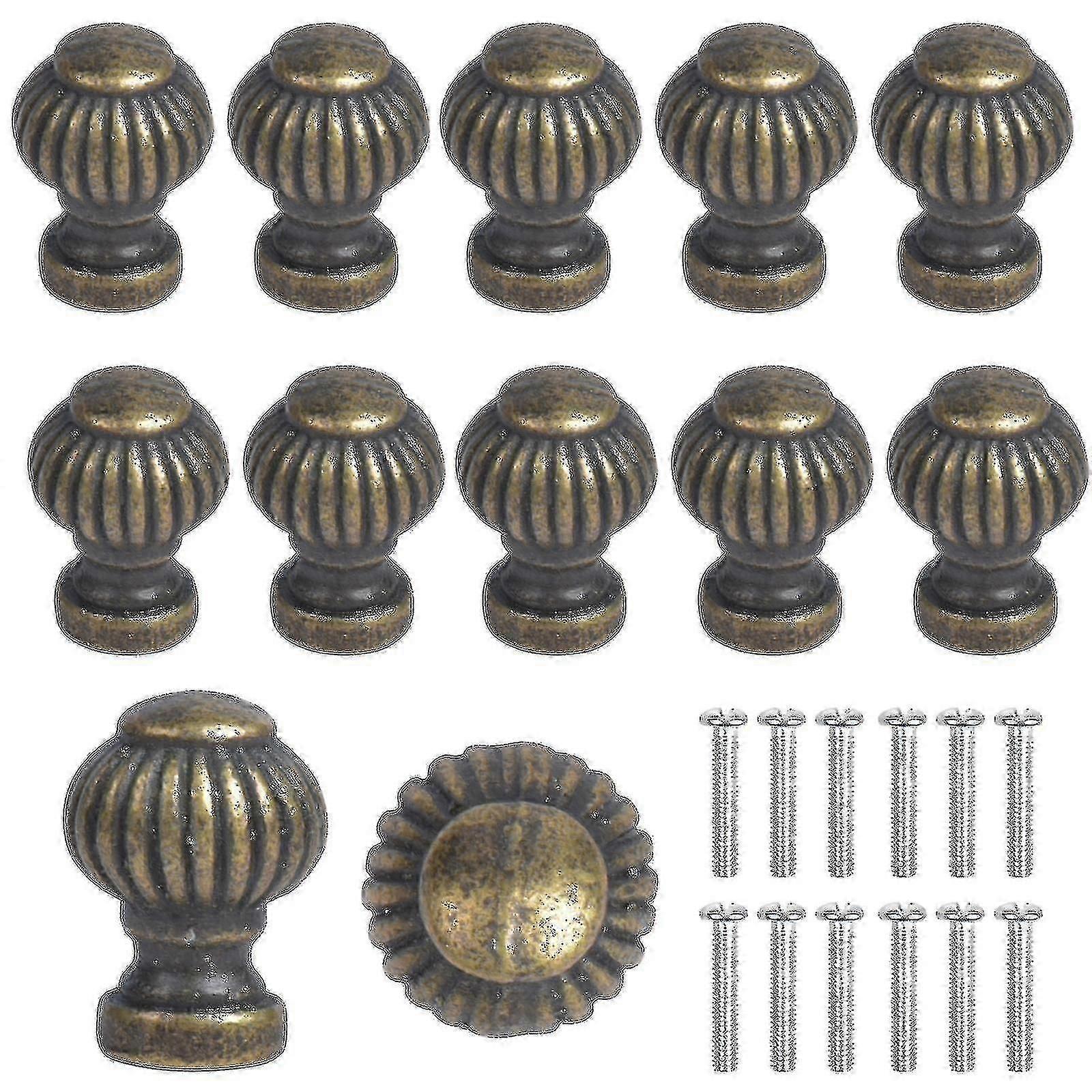 12pcs Furniture Knobs Drawer Knobs Bronze Furniture Handle Vintage