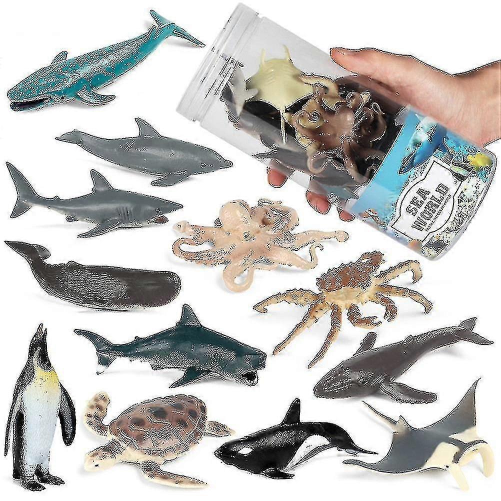 12 قطعة ألعاب البحر مجموعة واقعية شخصيات البحر لعبة المحيط مجموعات اللعب تماثيل البلاستيكية للأطفال عشاق البحر SX