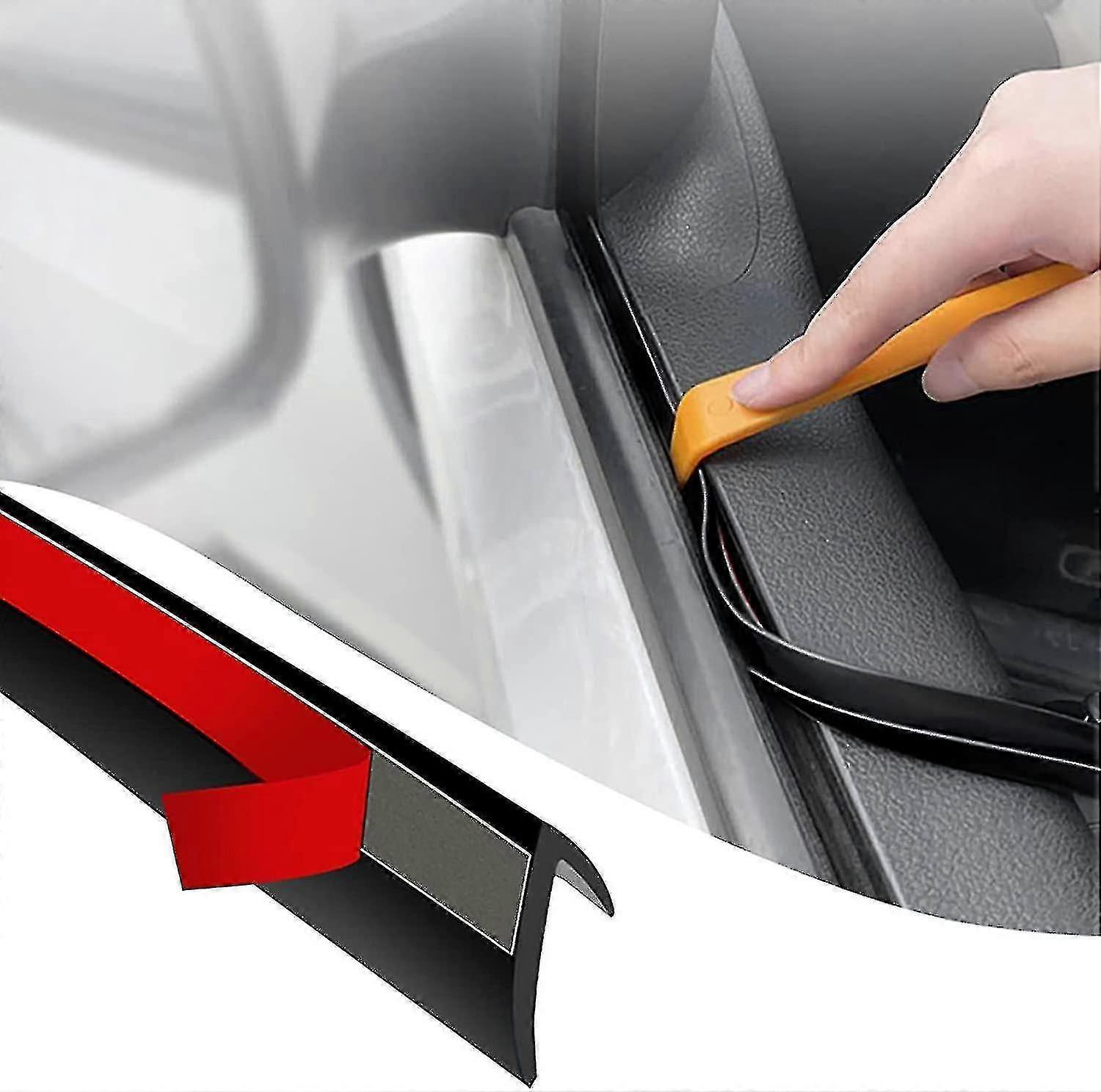 Car Window Seal Strip 13.12 Ft Automotive Window Seal V-shaped Window Sealing Strip Universal Self A