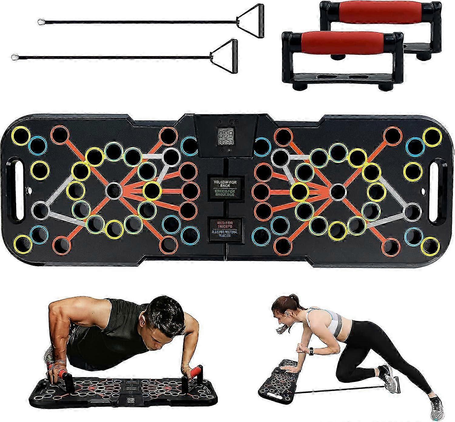 41 in 1 Push Up Bodybuilding Push Up Board with Handle Smart MeterFoldable Resistance Band Board and Fitness Machine System Muscle Workout Equipment