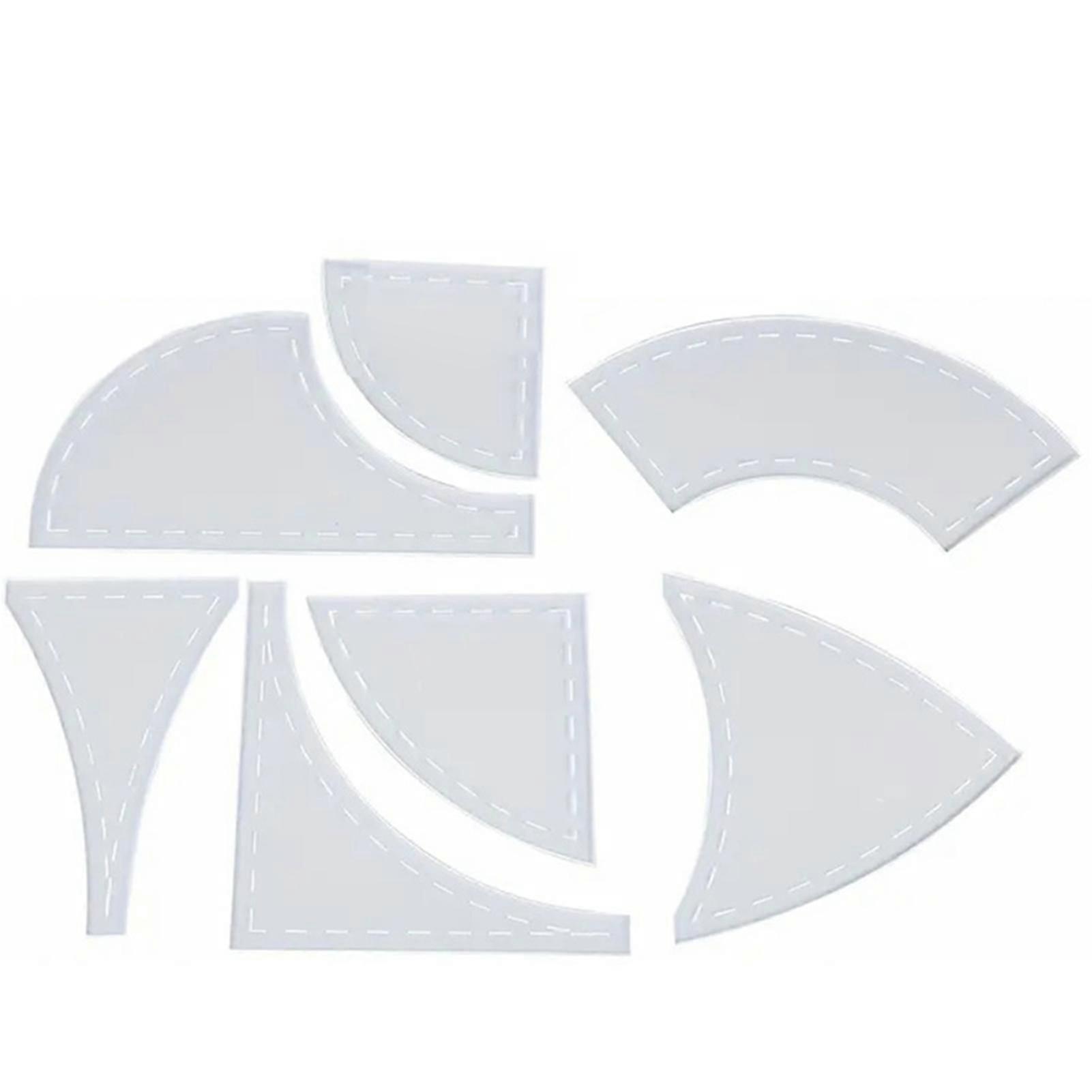 7PCS Table Flag Quilting Ruler Kit Lightweight Portable Patchworks Ruler for Household