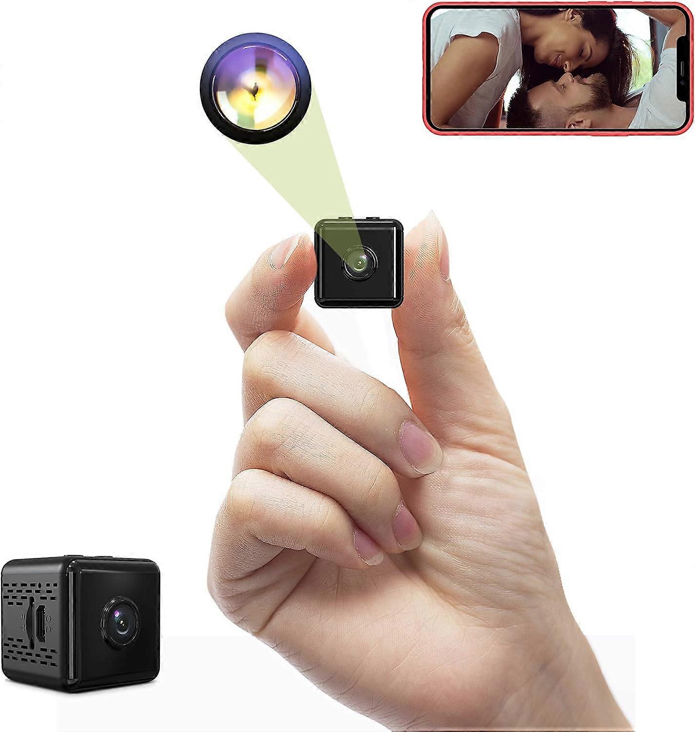 Unobtrusive Mini Camera, Wide-Angle WiFi Room Video Camera with Night Vision and Motion Detection, Battery-Powered for Home and Office Security