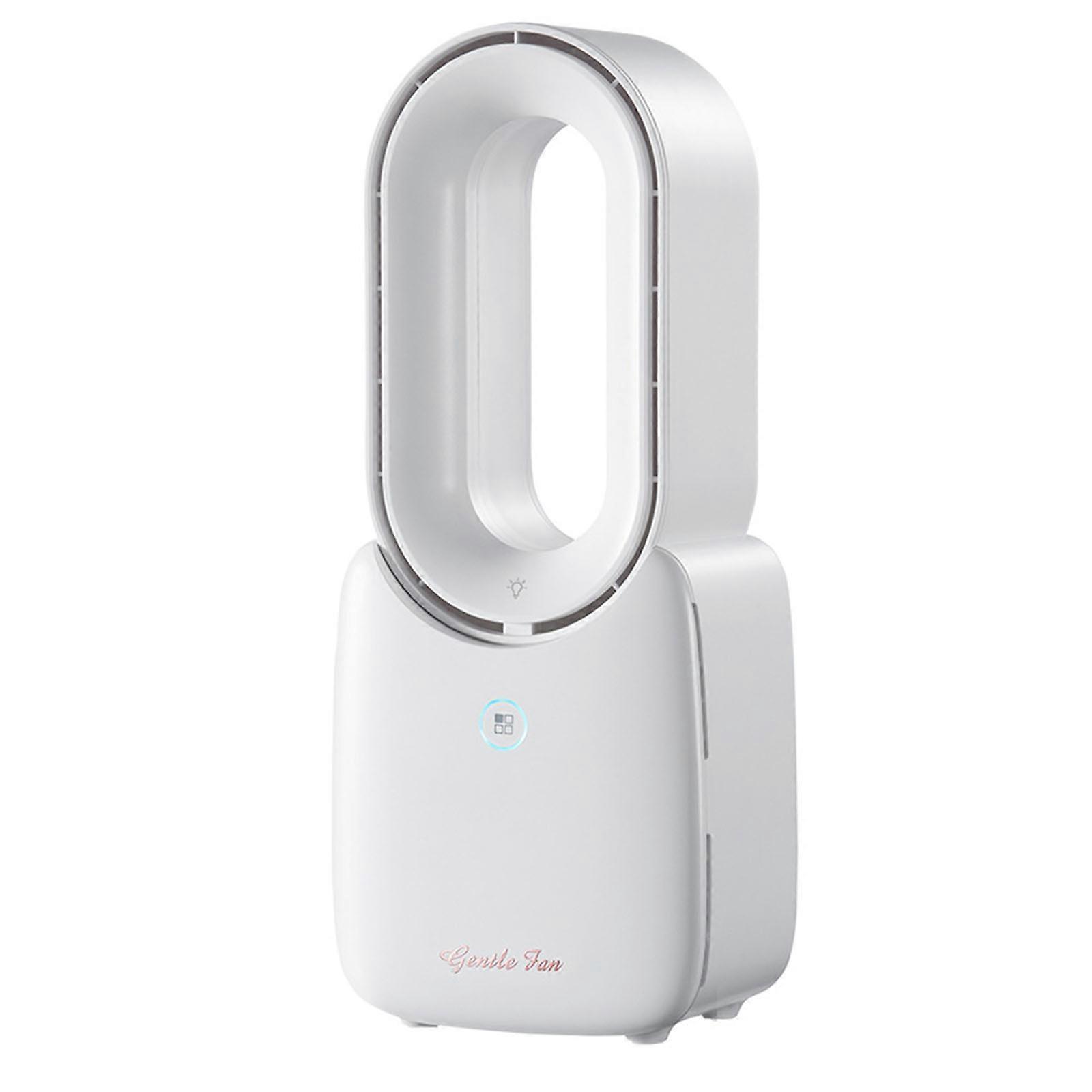 Portable Bladeless Fan 11.8" Small Personal Cooling Fan with 5 Colors for Touch Control LED Light,Quiet Table Fan for Ho