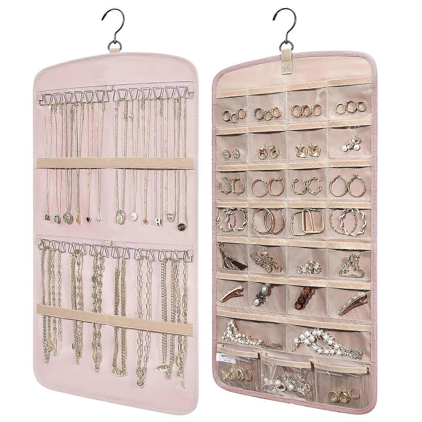 珠宝收纳袋双面衣架项链调节器耳环戒指屏风收纳