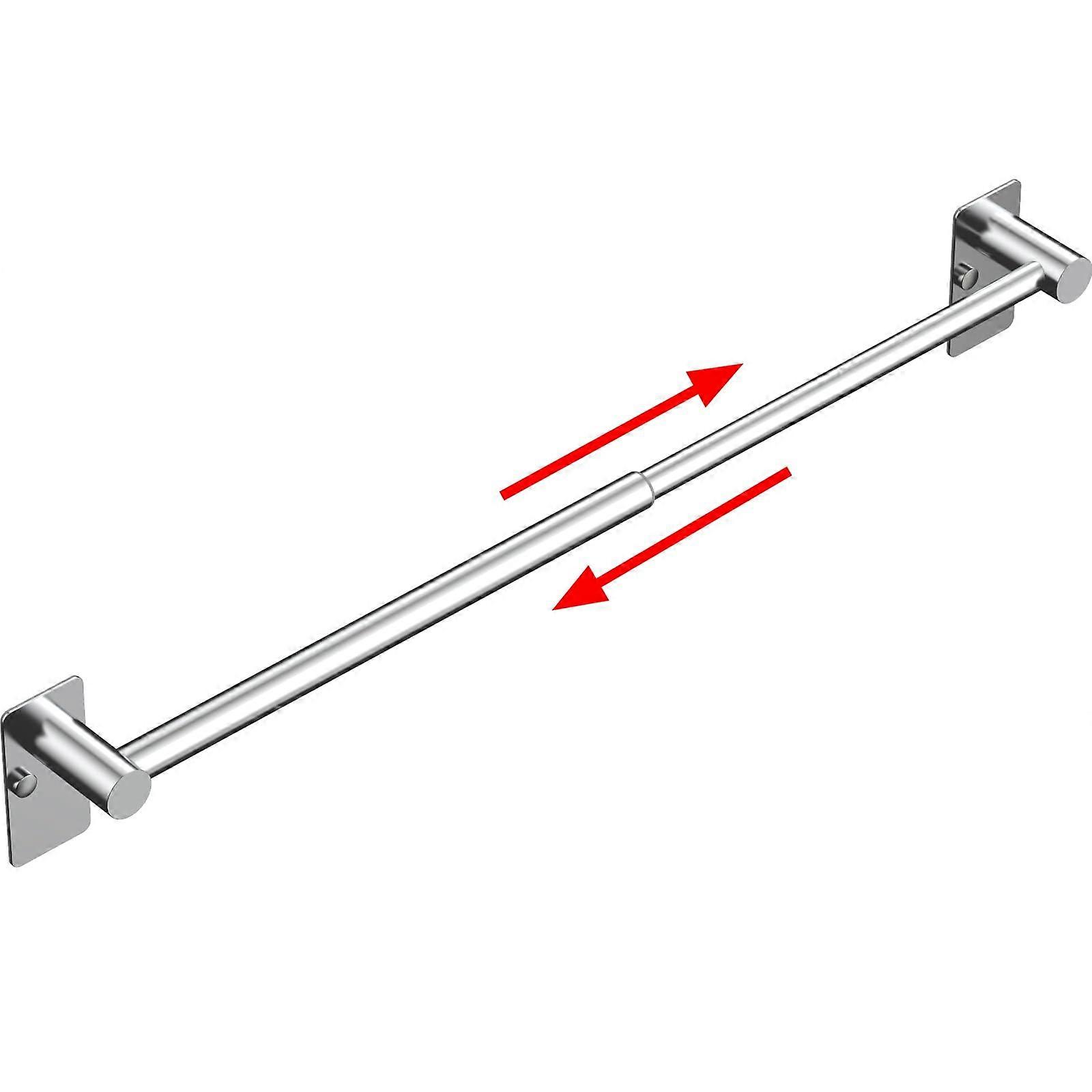 Adjustable Self Adhesive Chrome Towel Bar for Bathroom 14.4 to 25.2 Inch Wall Mounted, Rust-Resistant, Easy Installation