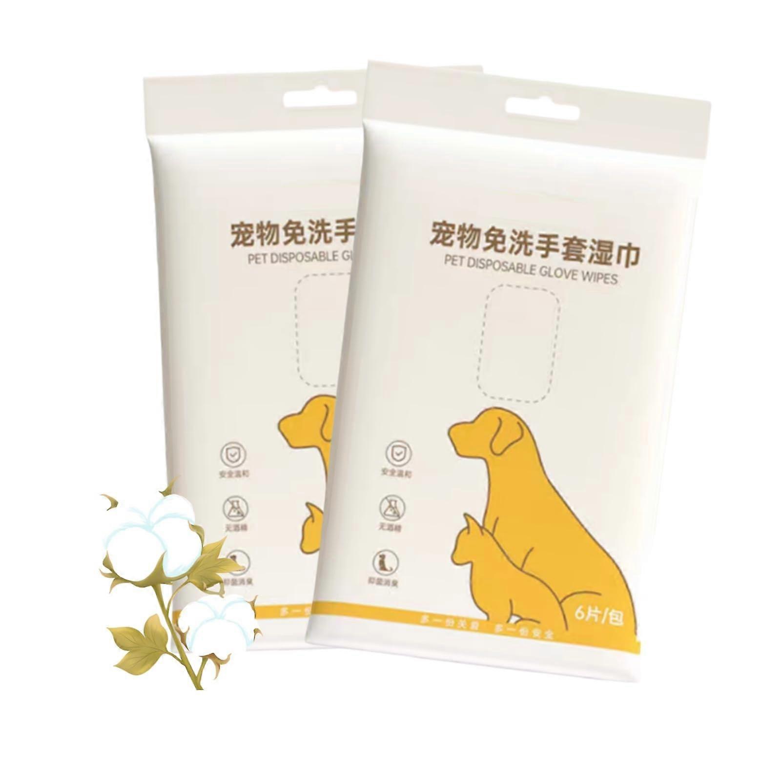 12 PCS Disposable Pet Grooming Wipes for Dry Cleaning and Bathing, Soft, Hypoallergenic, Large Size
