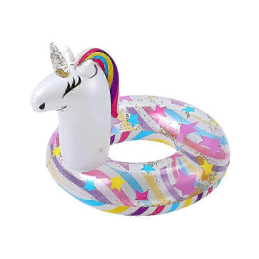 1 Unicorn Inflatable Pool Floats for Kids, Pool Float Inflatable Pool Rings with Glitter Swimming Pool Float Toy Inflatable Swimming Ring for Summer