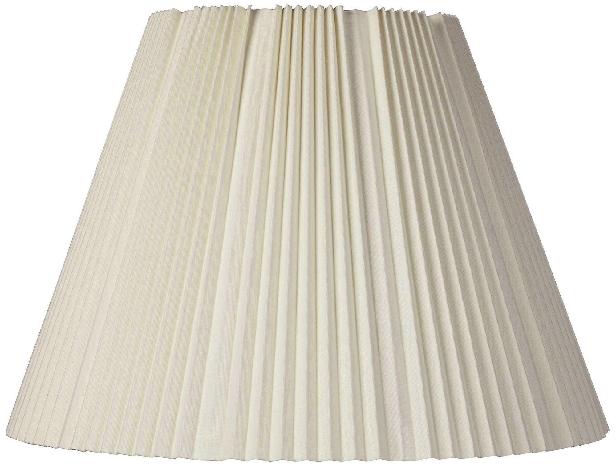 Eggshell Pleated Large Empire Lamp Shade 9" Top 17" Bottom 11.75" High Spider Replacement Shade with Harp and Finial