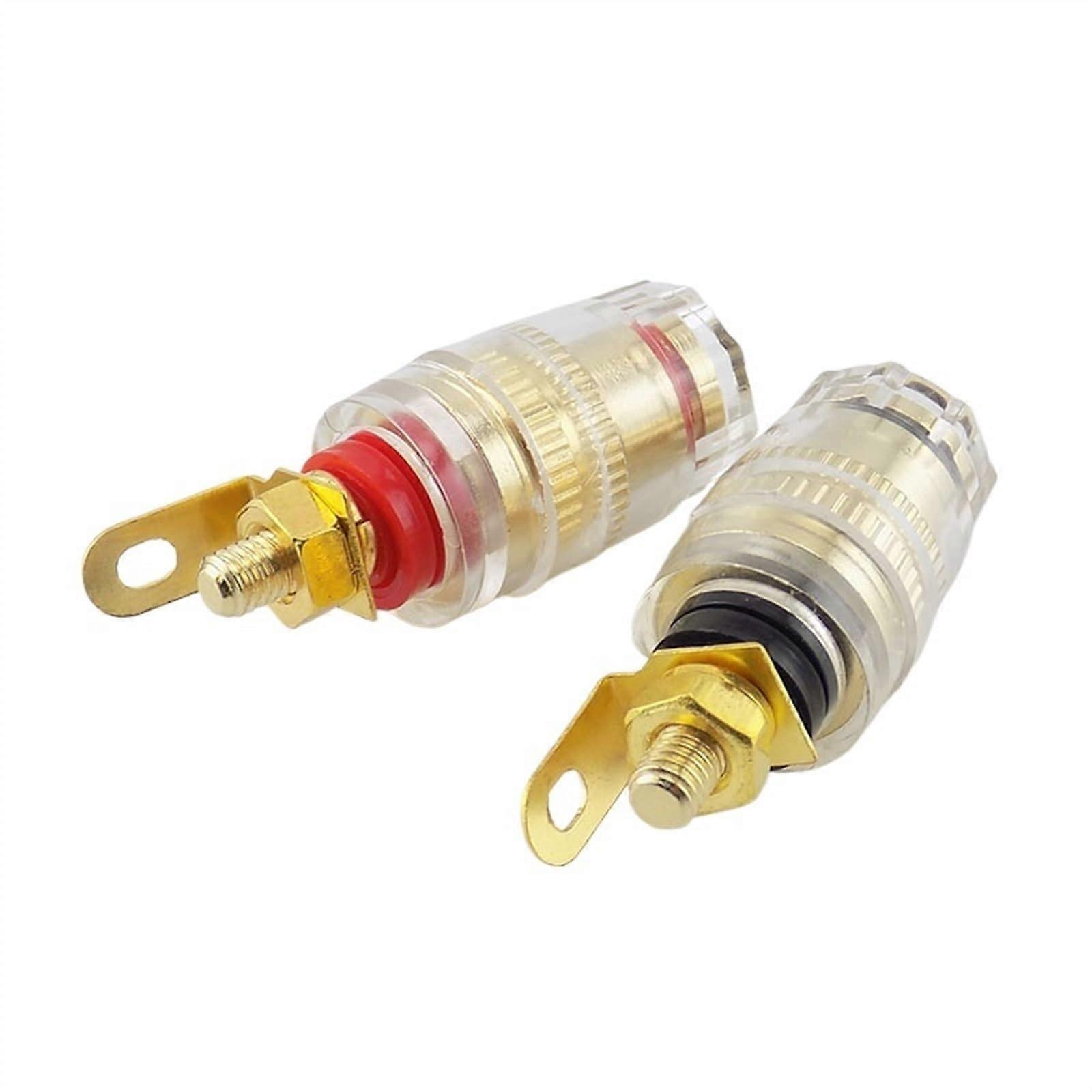 4mm Video Banana Connector Thread Medium Amplifier Speaker Spade Terminal Binding Post red Black Banana Socket Connector(1pcs Black)