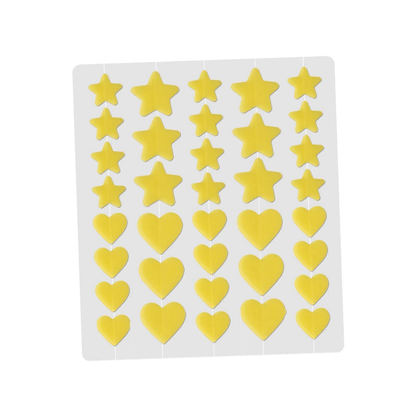 Acne Patch Good Elasticity Fog Surface Design Hydrocolloid Acne Absorbing Cover Patch Yellow Heart Shape