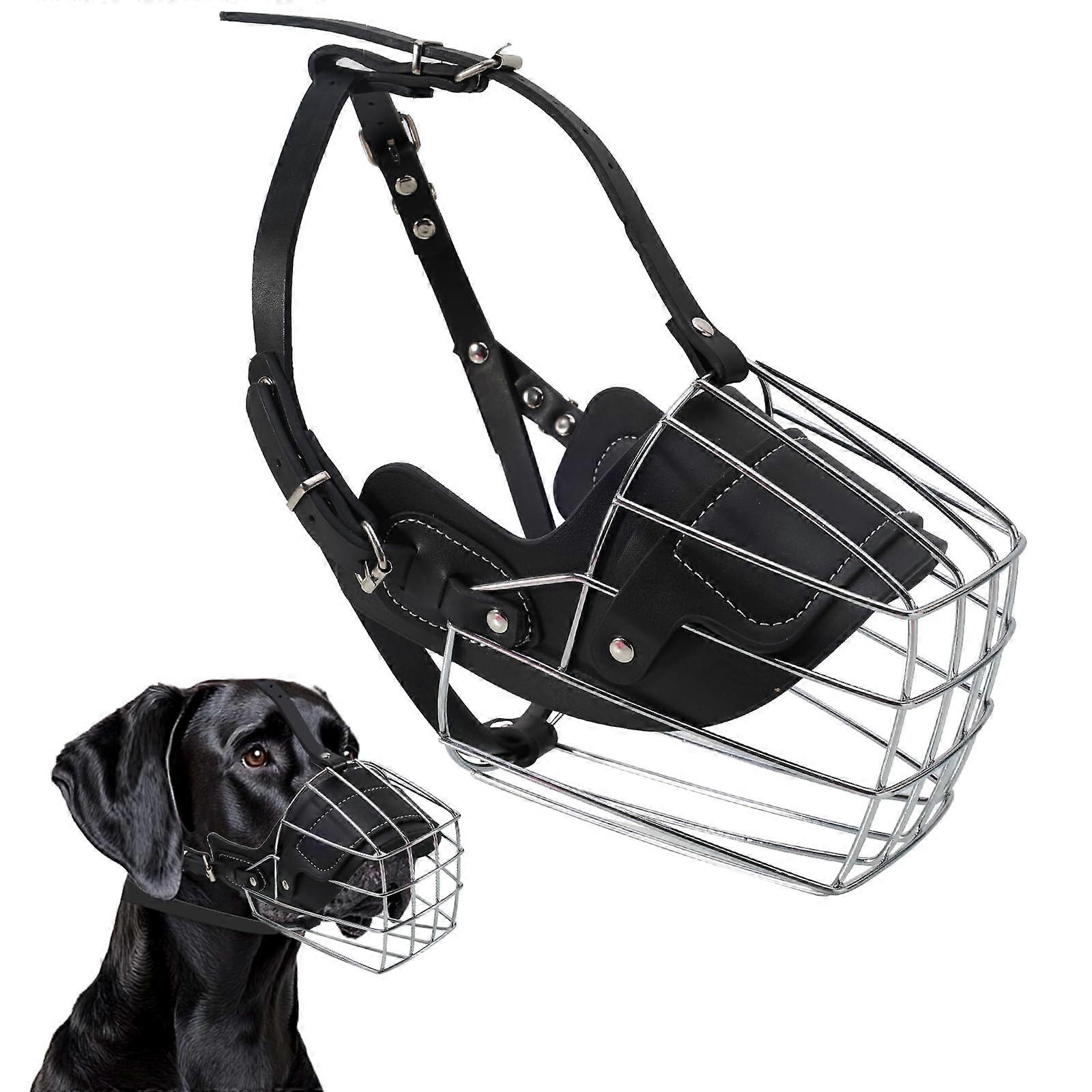 Great Dane Muzzle - Extra Large Metal Basket Muzzle, Breathable Design for Comfort and Drinking