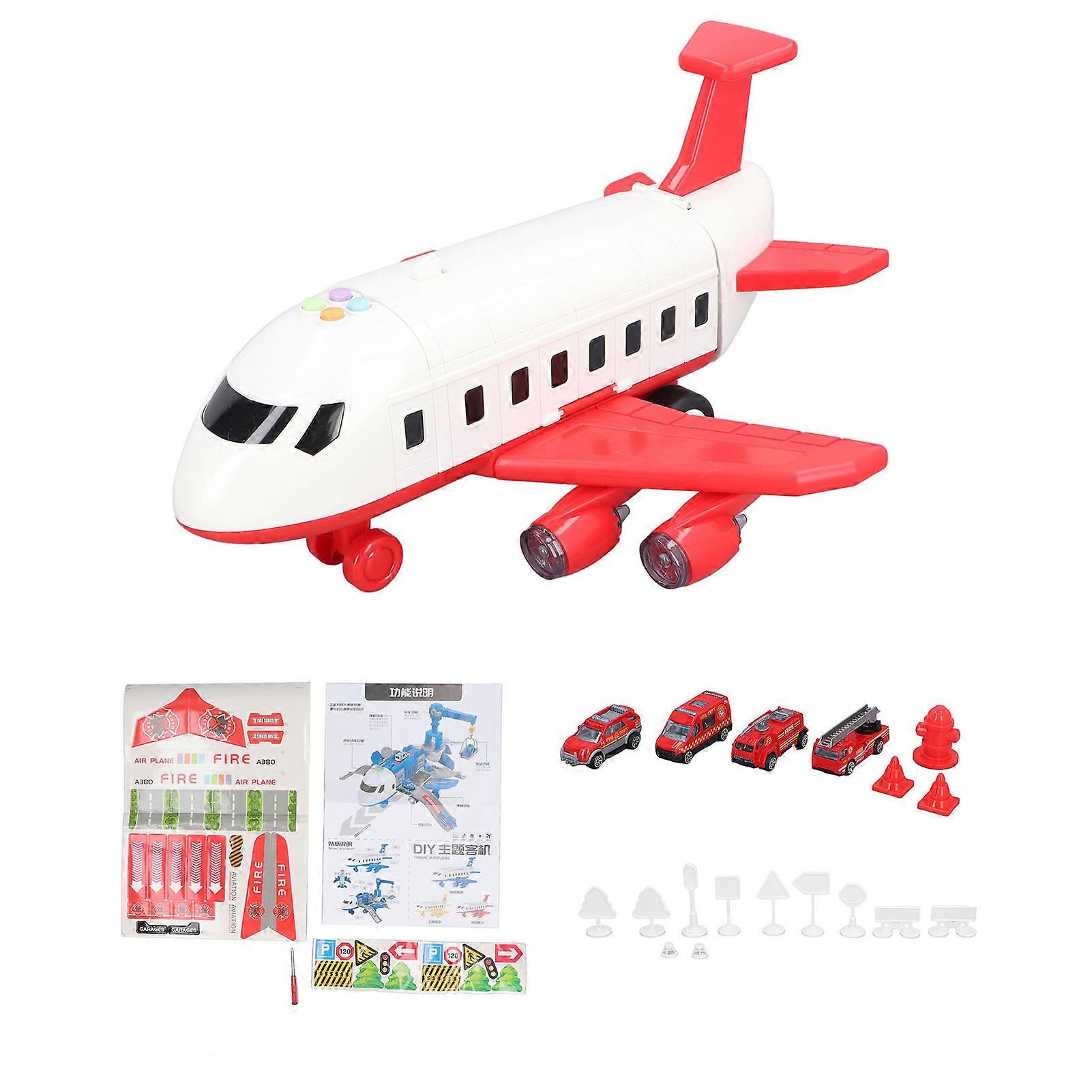 Toy Airplane Model High Simulation Anti Fall Multifunctional Plane Toy with Car Model for Kids