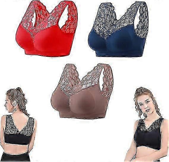 Lace Support Bra Set - Anti-Sagging & Wireless for Women