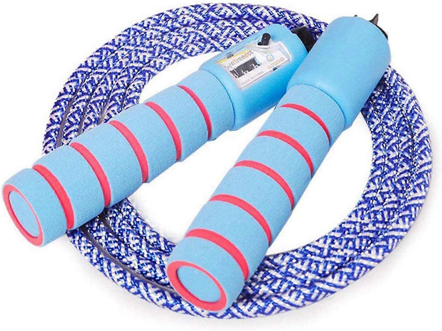 Jump Rope Skipping Rope with Counter Non-Slip Handles Skipping Rope for Fitness School Game or Outdoor Activity (Blue)