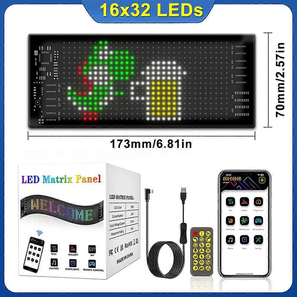 Programmable LED Matrix Panel Flexible LED Car Sign Screen Display Animation Message Scrolling Sign APP Control for Cars Party