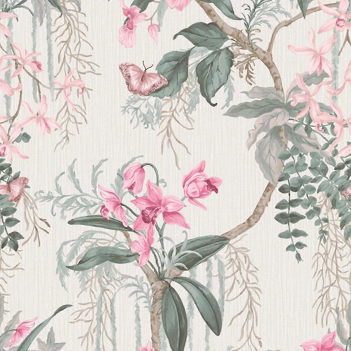 Suki Blommig Texturerad Tapet Belgravia