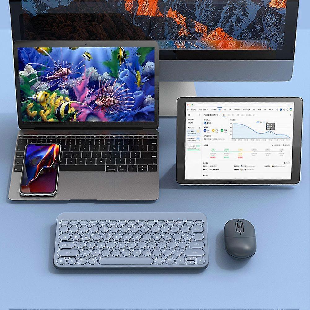Rechargeable Keyboard RF702 Mini Gamer Keyboard Wireless 2.4G BT5.0 Wireless Mini Keypad Tablet Round Keycap for Notebook Tablet