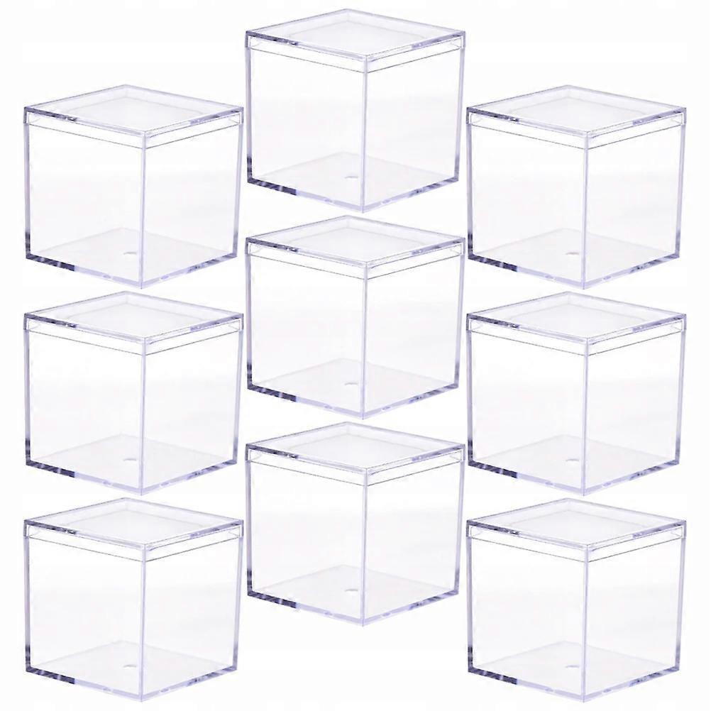 Small Transparent Box Square Cube Container 9 Pcs