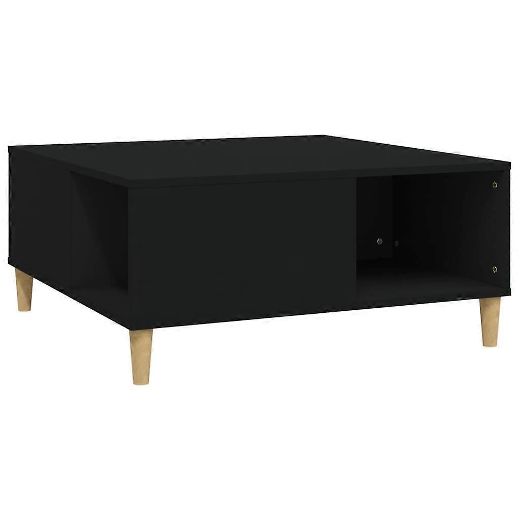 Coffee Table Black 80X80x36.5 Cm Engineered Wood Coffee Tables