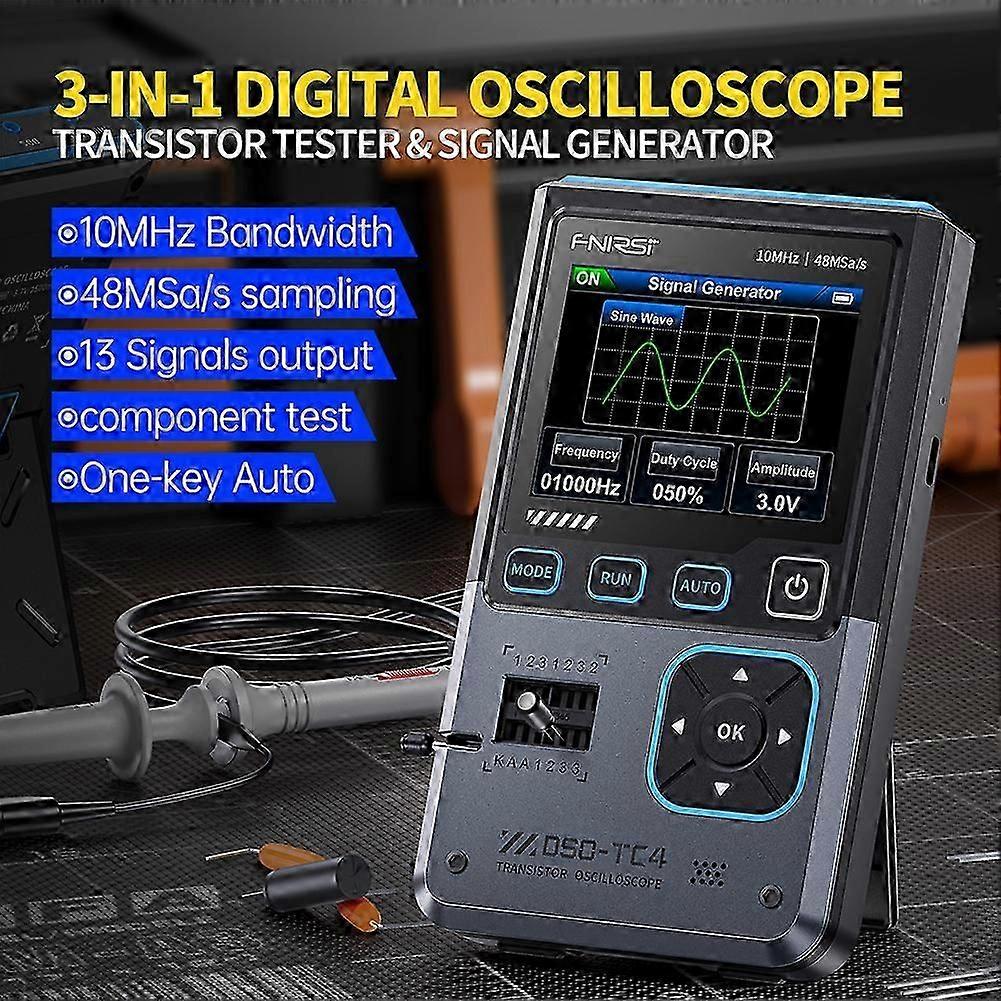 Portable Digital Oscilloscope Signal Generator Transistor Tester 48MSa/s 10MHz Bandwidth Electronics Component Tester