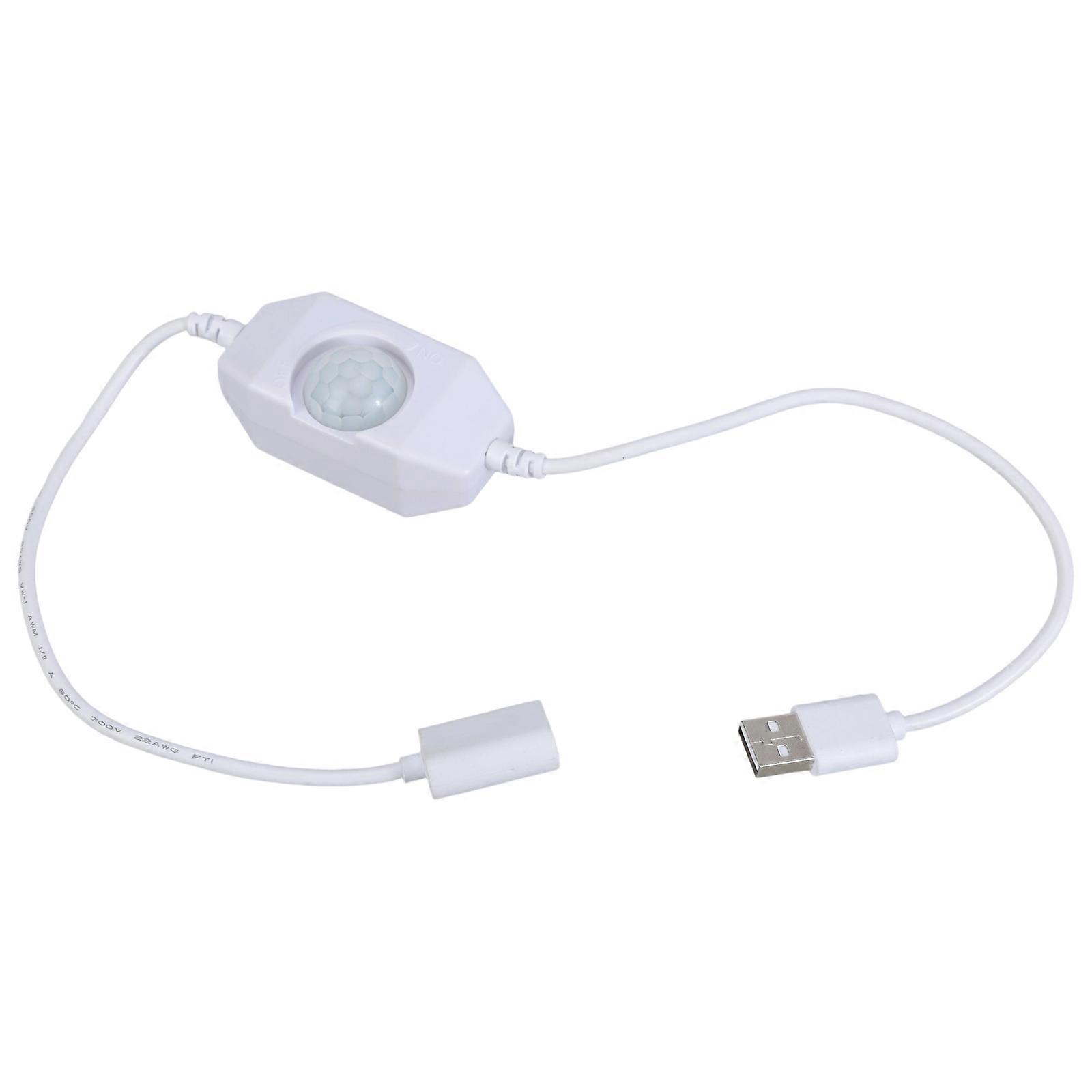 5V USB Power PIR Motion Sensors Switches for LED Strips Night Light with USB Interfaces PIR Motion Detector Switches White