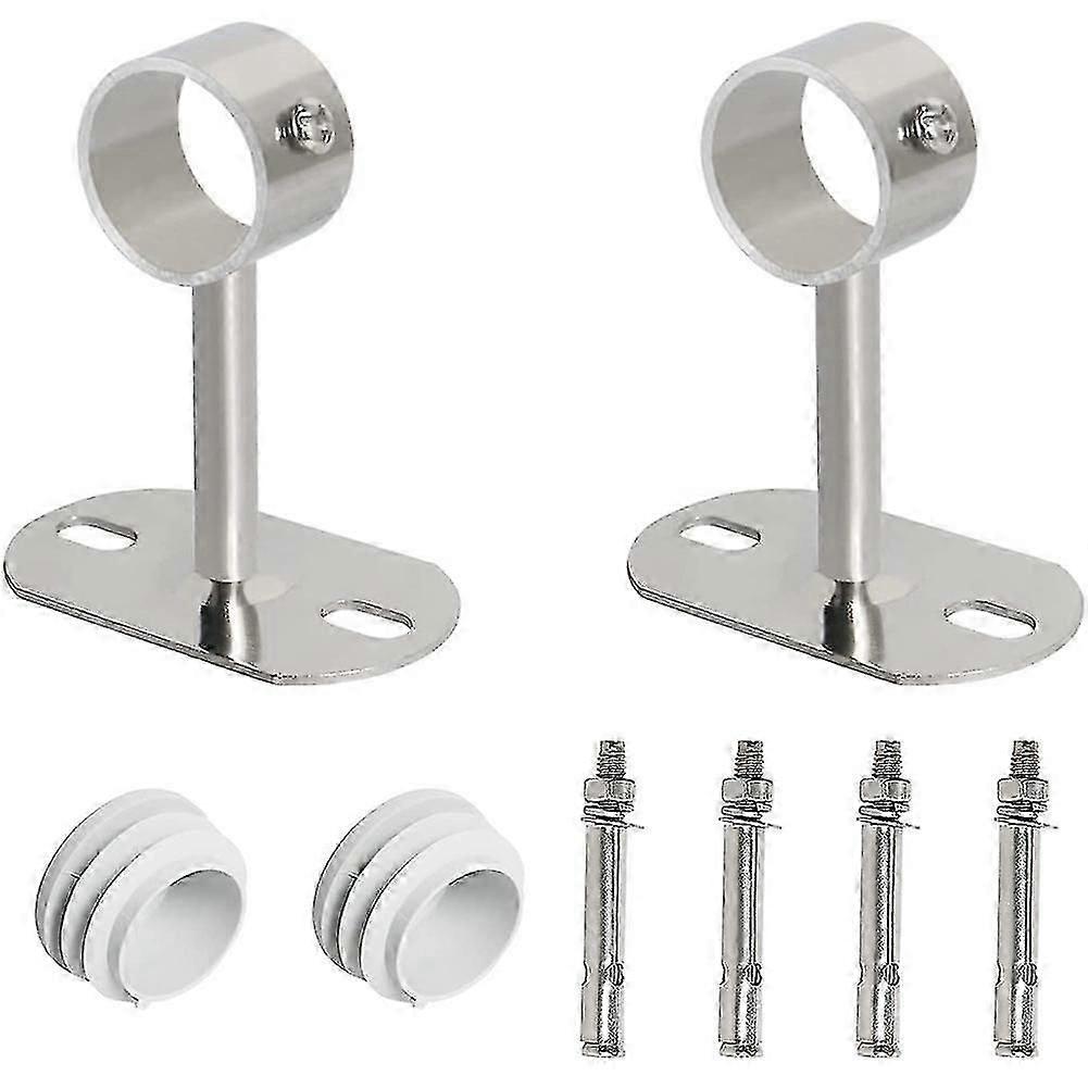 Ceiling-Mount Bracket, Wardrobe Pipe Bracket, 32mm Dia, Wardrobe Rod Lever Support Holder Pipe Flan