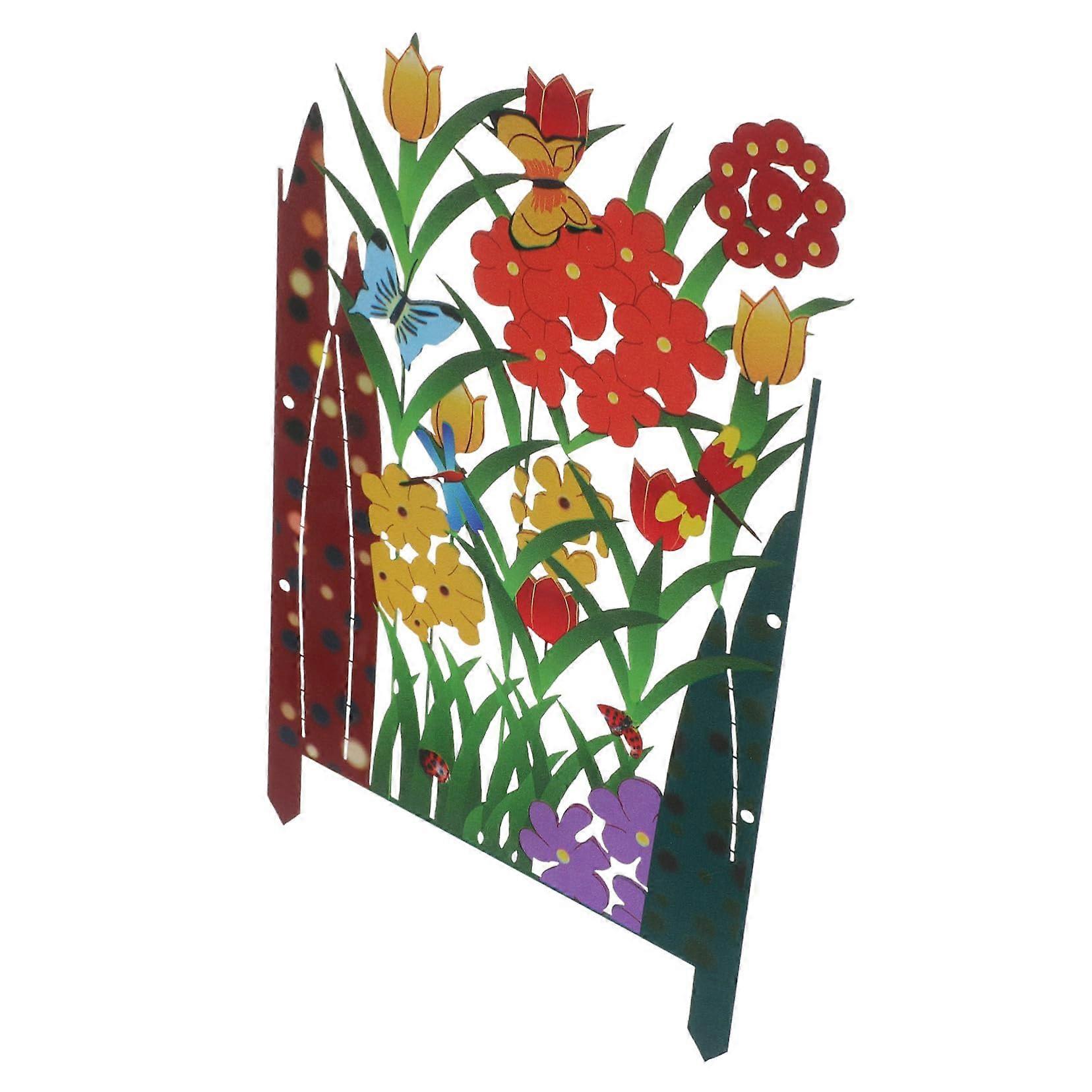 Metal Garden Fence for Decorative Screening, Animal Runs, Protective Boundary, Iron Construction, Colorful Design