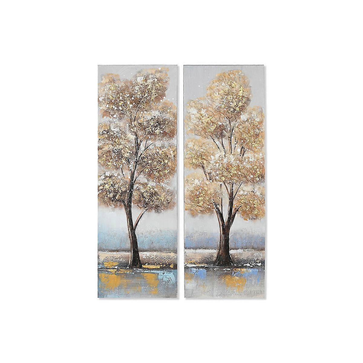 Canvas Home ESPRIT Canvas Wood MDF 30 x 3 x 90 cm