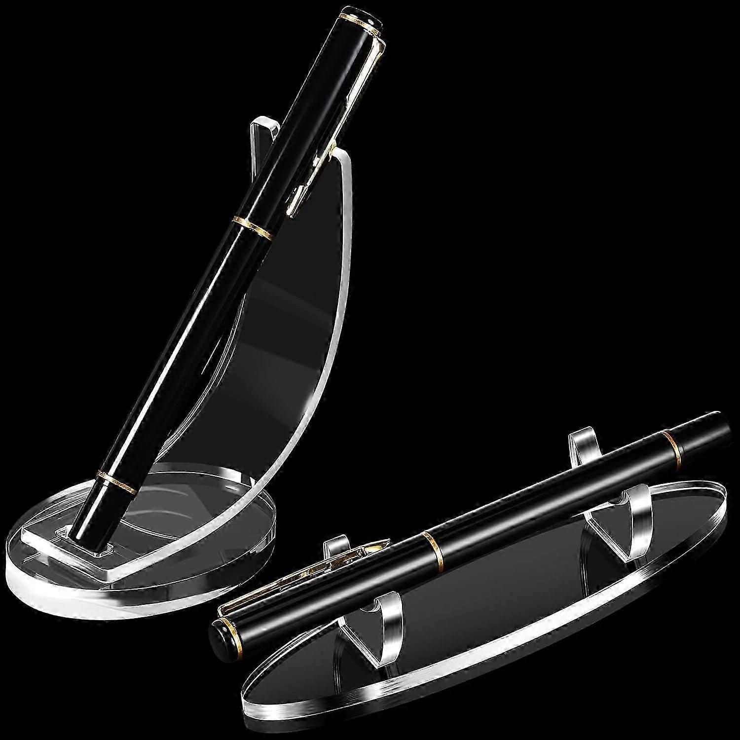 2 stykker akryl penneholder display stativ blyant display stativ fyllepenn kulepenn display stativ (gjennomsiktig)