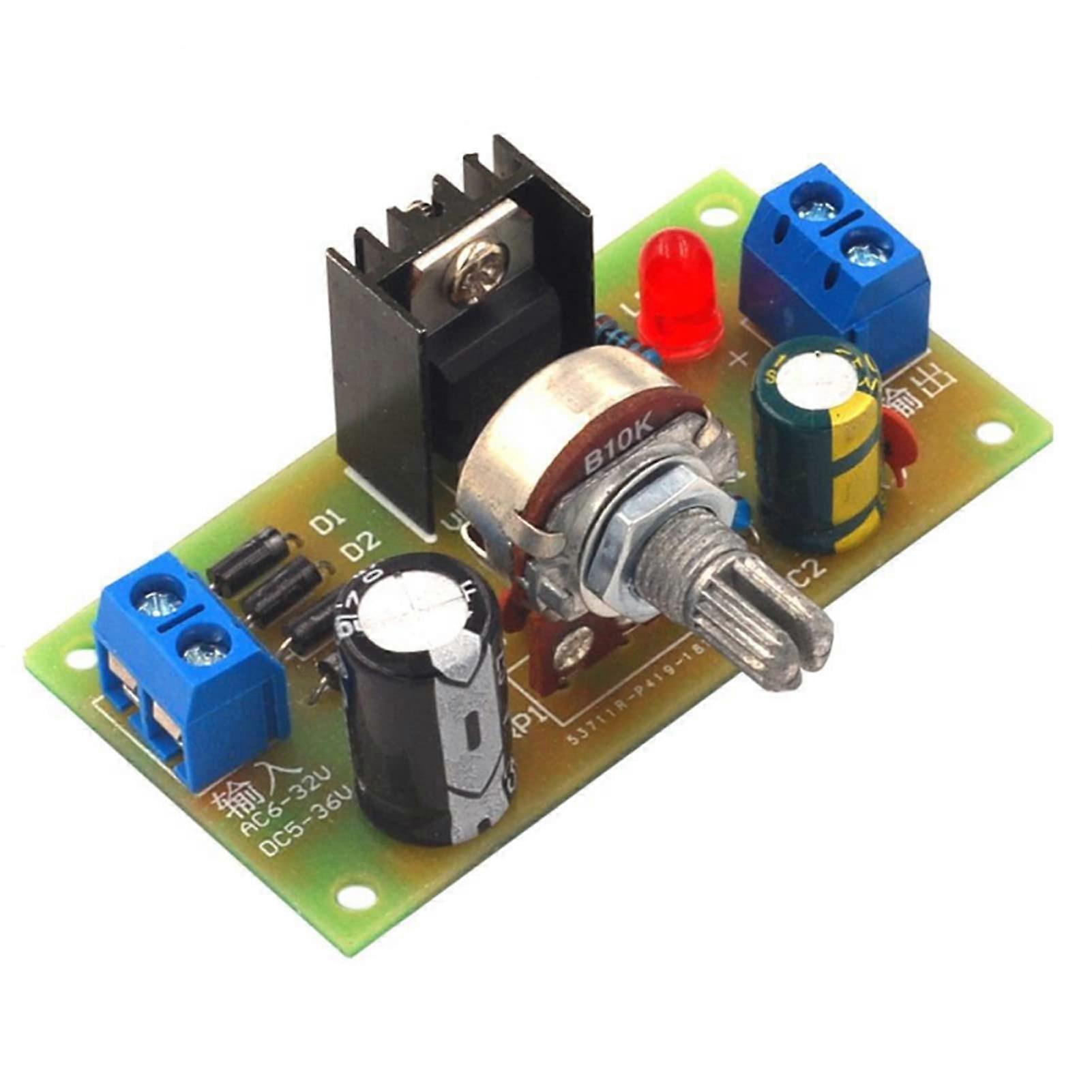 Adjustable Regulated Power Supply Kit LM317 with Output Protection and Rectifier Circuit, DC 5-35V, AC 6-25V Input