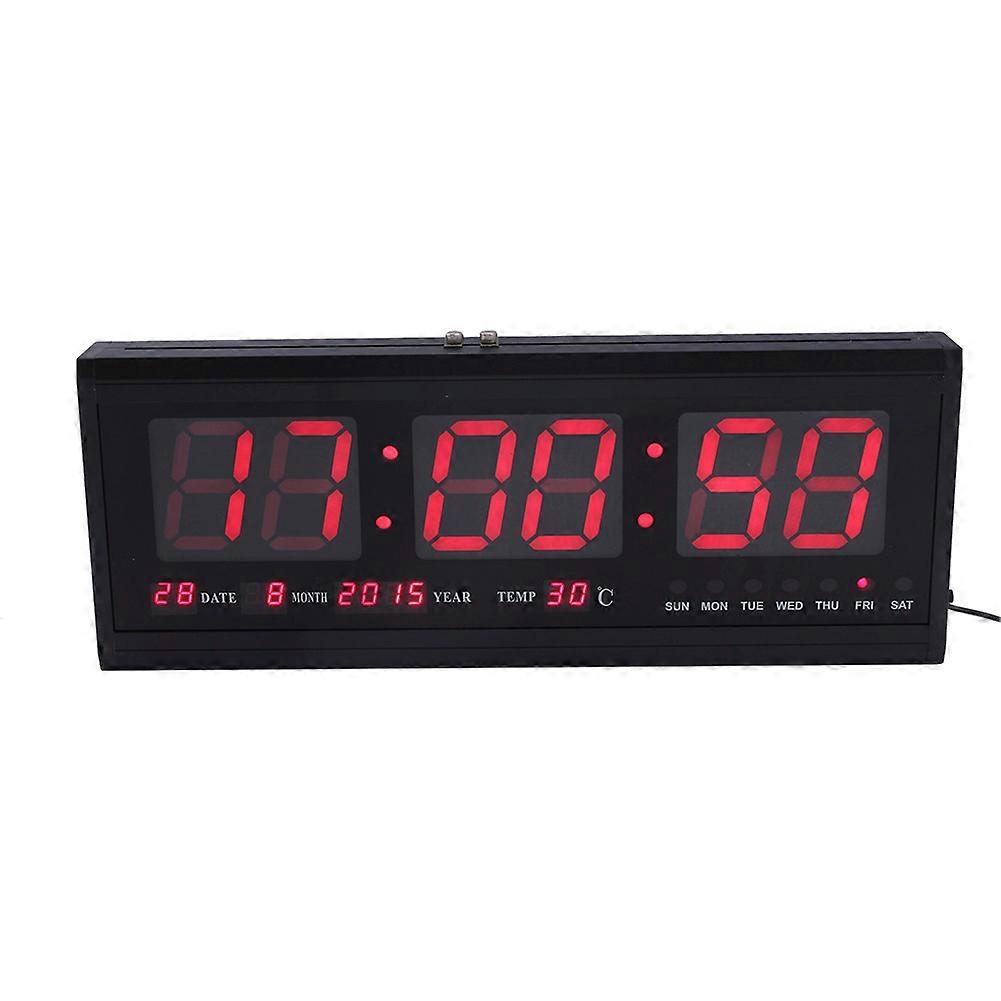 48Cm Large Screen Wall Clock, Clear Easy-To-Read Numbers With Calendar & Temperature Display, Energy-Saving Digital Clock For Home Office Decor