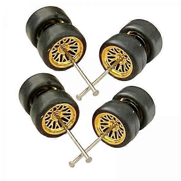 1/64スケールの3xホイール、モデルシミュレーション、車のホイール、ローラーシャフト付きタイヤ、