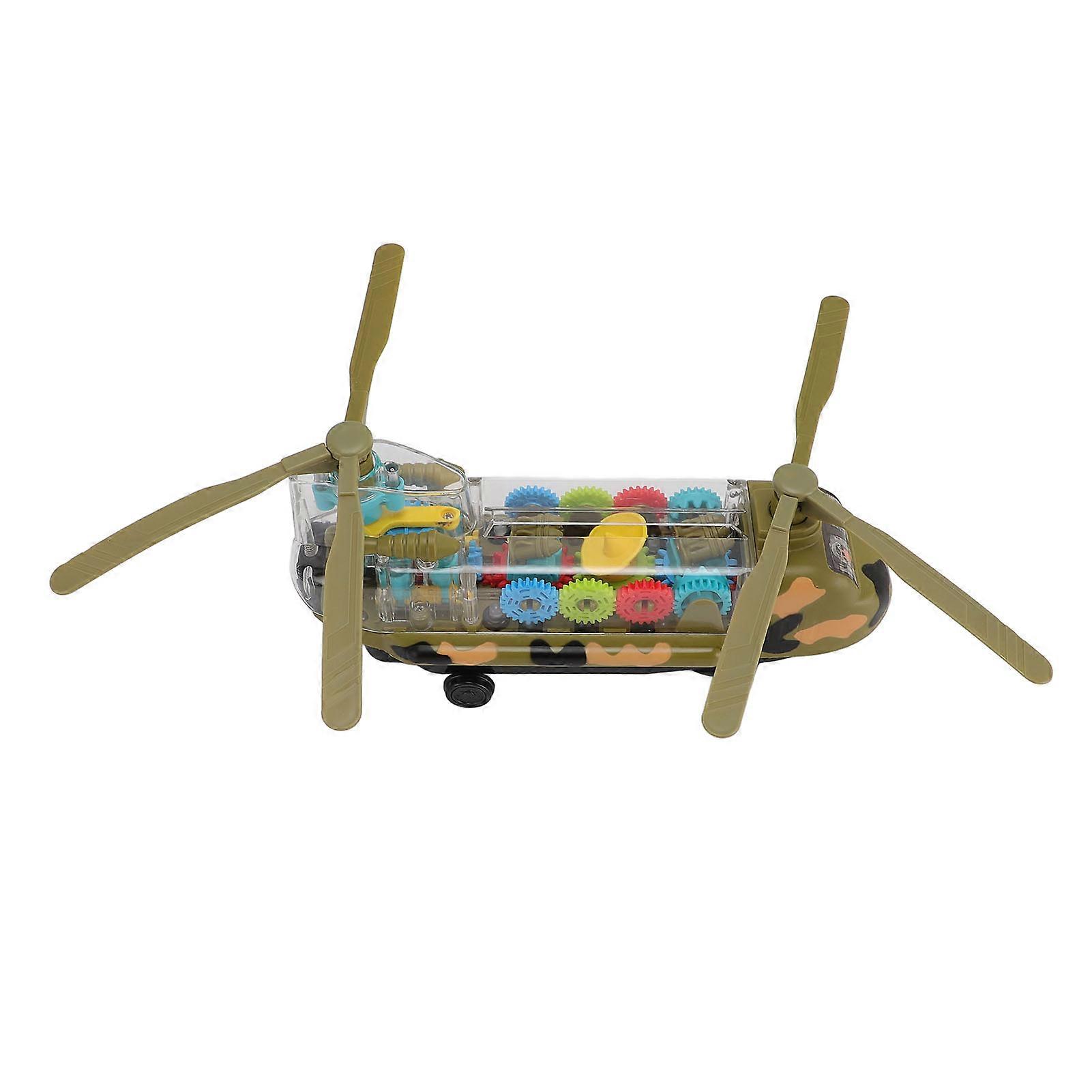 Light Up Transparent Toy Helicopter Omnidirectional Obstacle Avoidance Transport Helicopter Toy with Light Sound