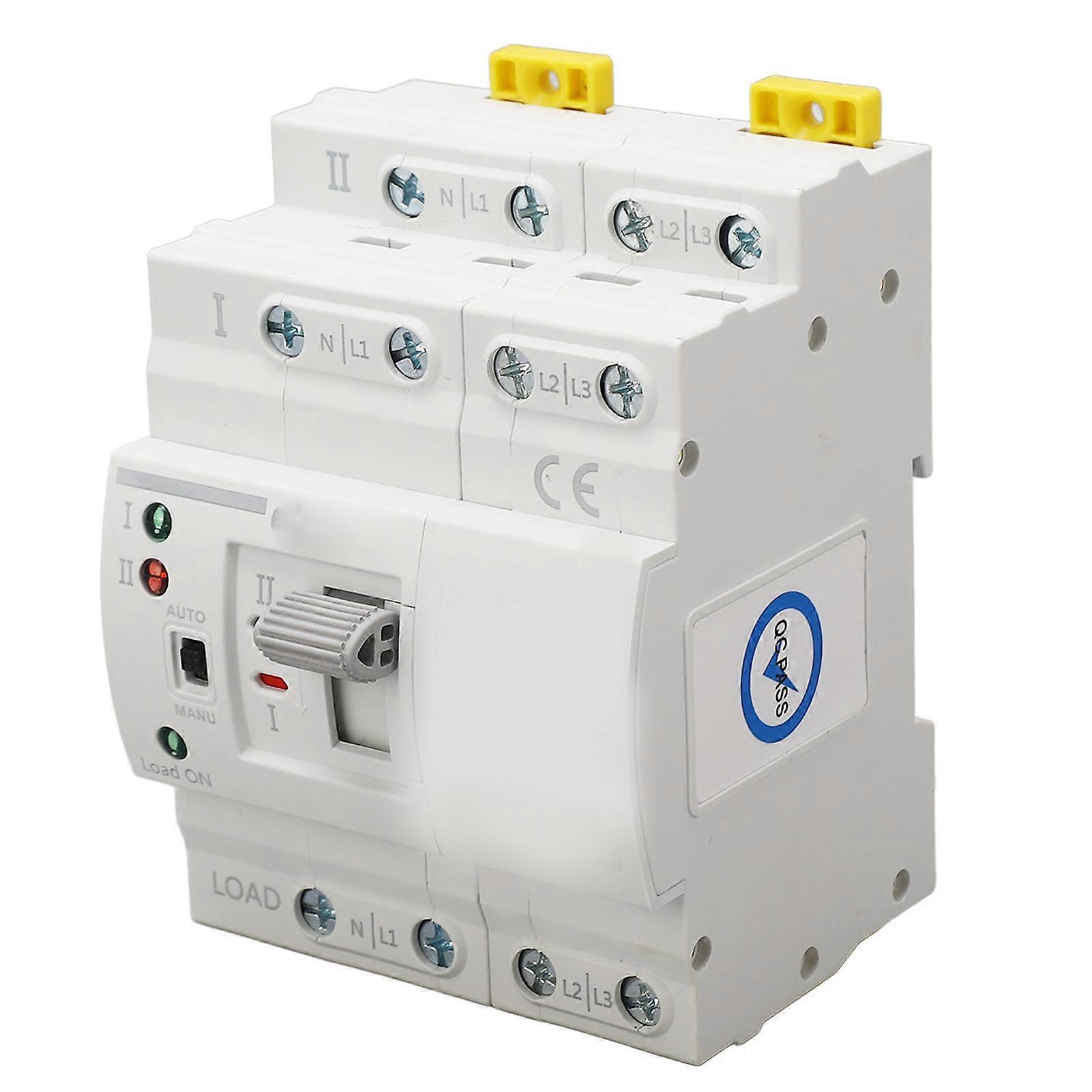 4P 63A Dual Power Automatic Transfer Switch Quick Response PC ATS Transfer Changeover Switch 220VAC