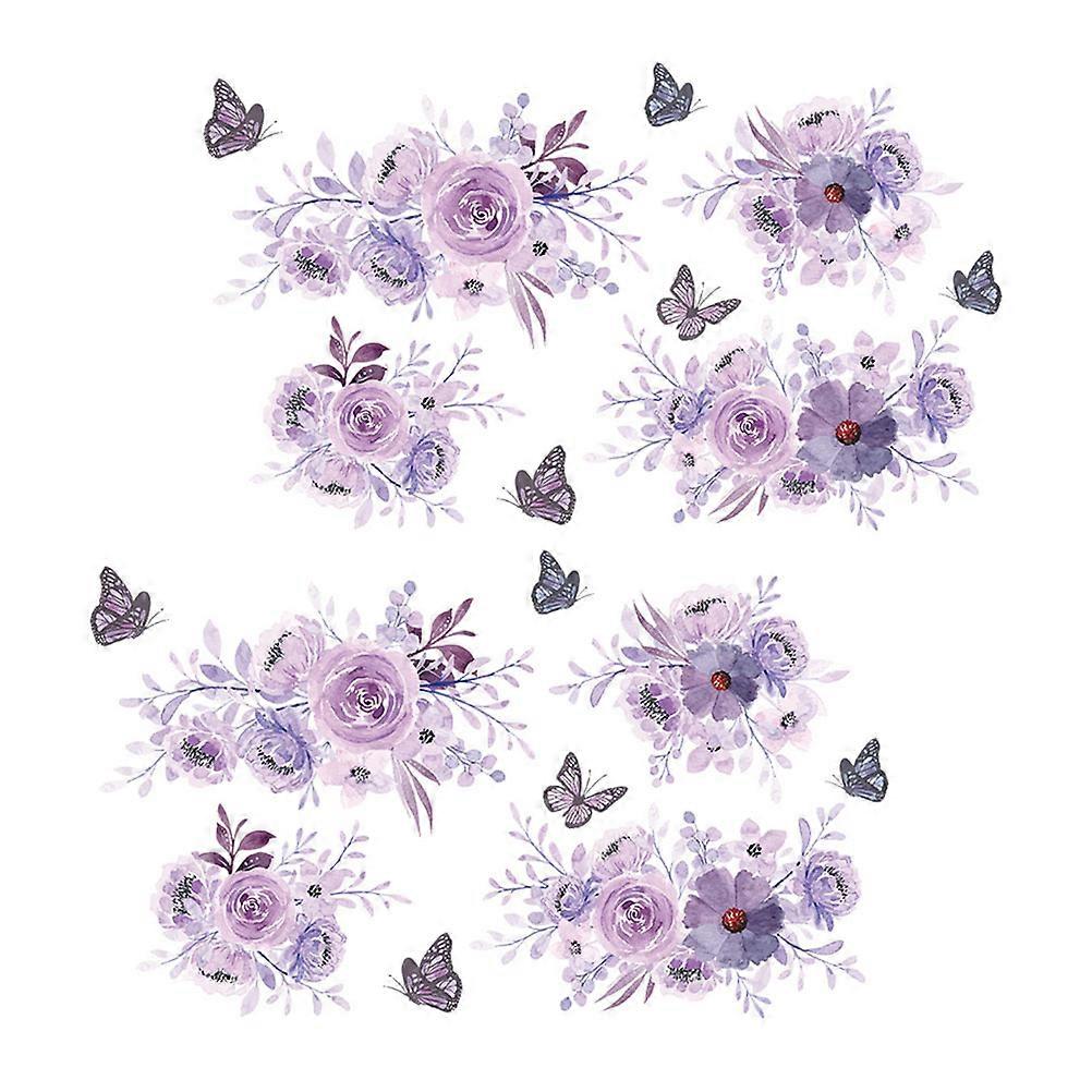 2pcs Self Adhesive Butterfly & Flower Wall Stickers for Home Decor – Easy Apply & Remove, Lifelike Design for Walls, Windows, and Rooms