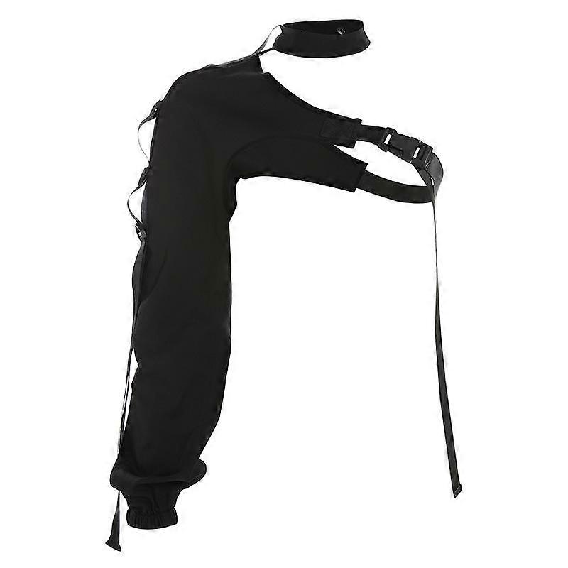 Reflective Tops Personality Irregular Long Sleeve Adjustable Buckle Women Streamer T-shirt Smock